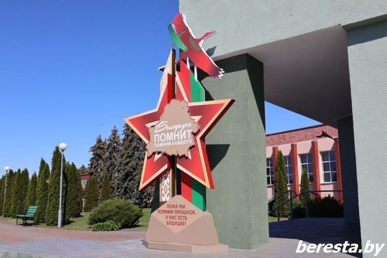 В агрогородке Большие Эйсмонты высадили аллею декоративных деревьев и кустарников ко Дню Великой Победы.